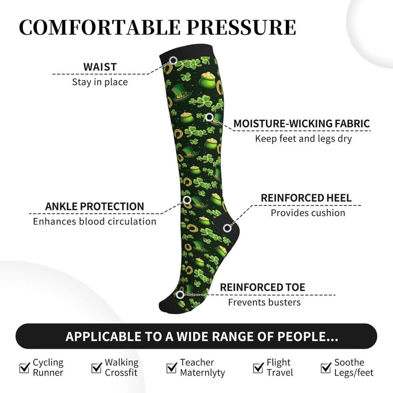 thmnj Compression Socks Knee High Support Socks for Women Men Circulation Stockings for Athletic Running Cycling Flying - Image 4